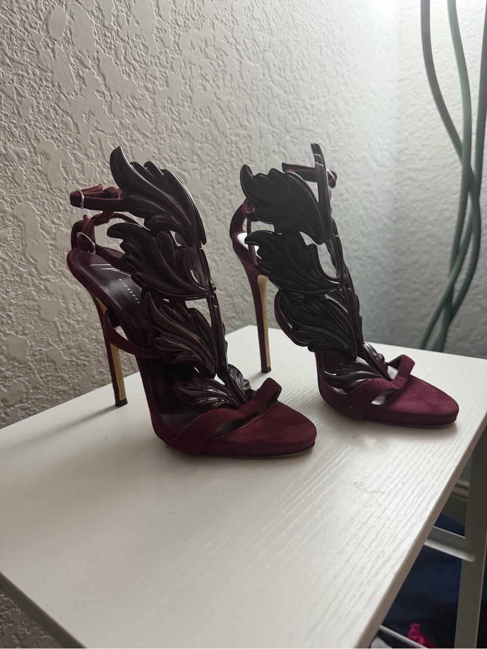 Giuseppe Zanotti Burgundy cruel summer wings Stiletto Sandals